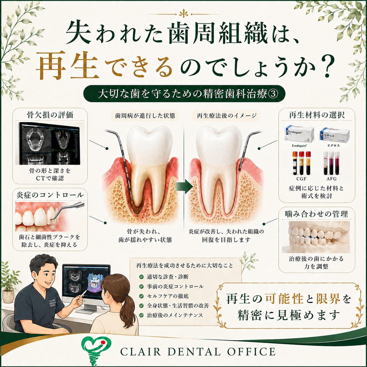 失われた歯周組織は、再生できるのでしょうか？